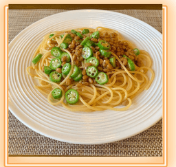 Natto and Okra Pasta